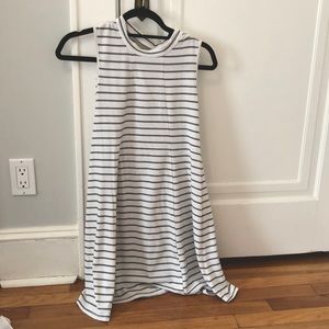 BCBG black and white striped dress